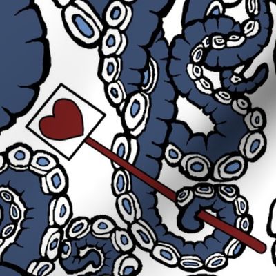 (L) Valentine Tentacoli 24x32 White BG LeonardosCompass 16041019