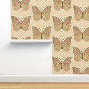 Flowing Calming Butterfly // large // butterfly, insect, beige, blue, pink