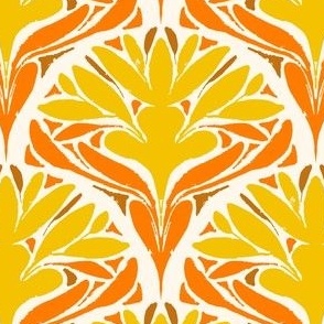 Art Deco Floral - yellow