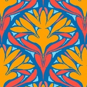 Art Deco Floral - Orange