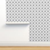 Pattern With 2 Flowers in White and Grey