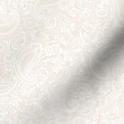 Paisley Barely There Beige on White