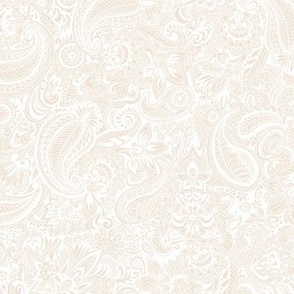 Paisley Barely There Beige on White