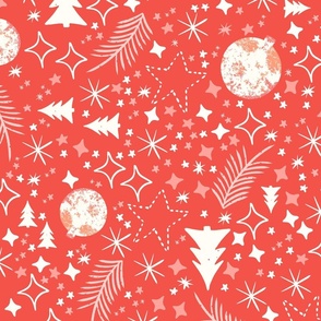 christmas deco tossed red