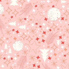 christmas deco tossed pink