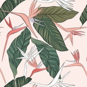 Bird of paradise floral in pink - small 