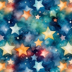 Dark Watercolor Stars