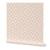 Geometric Block Printed Floral Harmony | Peachy Beige on Cream