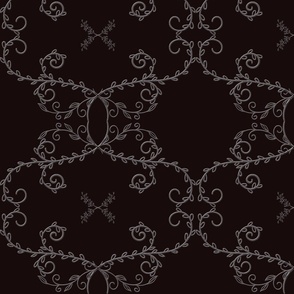 Flanders Field Embossed Wrought Ironwork Pattern in Black Grey