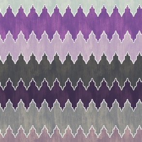 Ikat Tribal Southwest ZigZag in desert sunset purple and sage