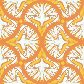 Scallop Flora - Orange/Yellow