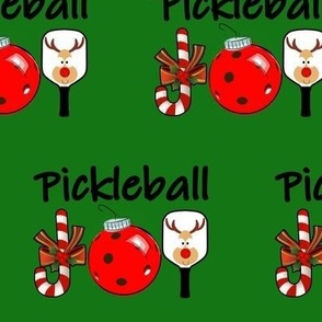Pickleball Christmas Joy - Candy Cane, Pickleball Ornament, and Reindeer
