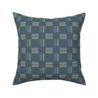 Blue Gray Yellow and Gold  Implied Plaid 