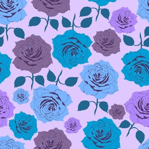 Monochrome Blue Roses