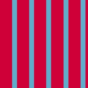 Styling with Thick red and Thin plain blue Vertical Stripes and Lines