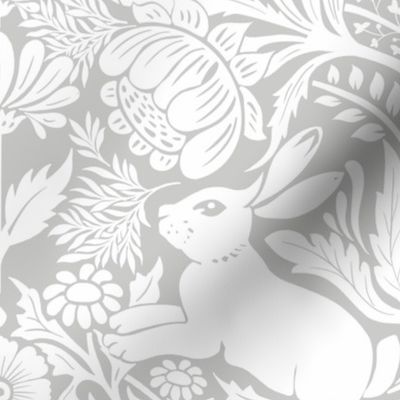 Modern damask/year of the rabbit/Light grey/dew