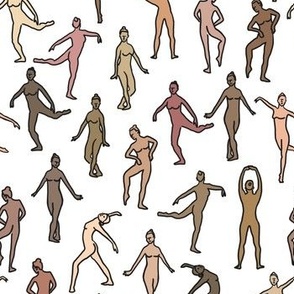 naked dancing bodies on white