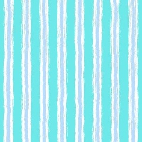 Pastel Christmas Stripes Aqua White and Light Blue