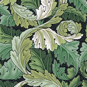 William Morris Acanthus Leaves Green Small