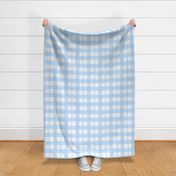 painted gingham checkered print in pastel baby blue