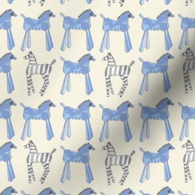 BLUE HORSE & ZEBRA MINI