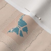 Butterfly - slate blue/pink/white