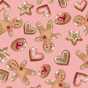 LARGE-Christmas Cookies on Blush Pink
