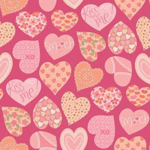 Love Hearts on Blush Pink for Valentines