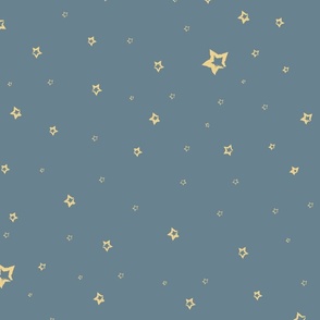 Christmas stars brush art on blue  xl - wallpaper, bedding
