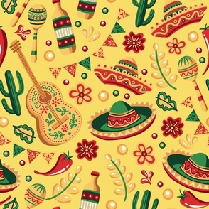 Mexican Fiesta Seamless Pattern