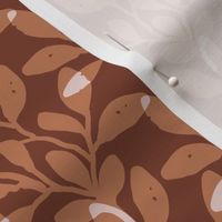 Organic Jungle Leaves in Brown  | Overlapping Abstract Botanicals with Texture