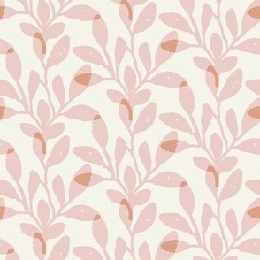 Organic Jungle Leaves in Baby Pink | Overlapping Abstract Botanicals with Texture