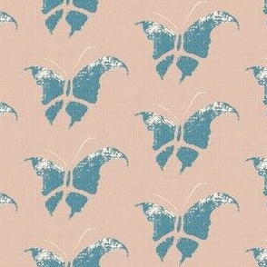 Butterfly - slate blue/pink/white/linen only