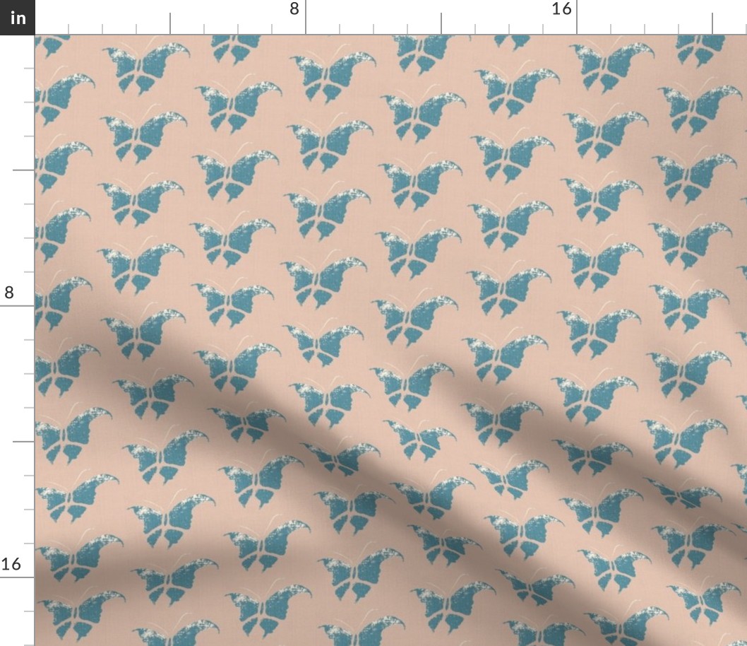 Butterfly - slate blue/pink/white/linen only