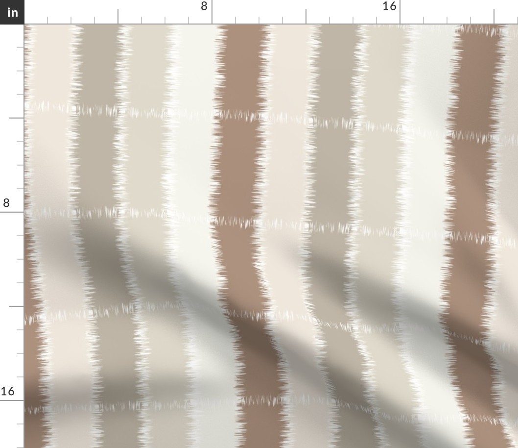 Modern Farmhouse Stripes, Earthy Beige Fabric, Abstract Line Art Print_SM