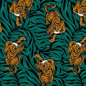 Hunting tiger maximalist green