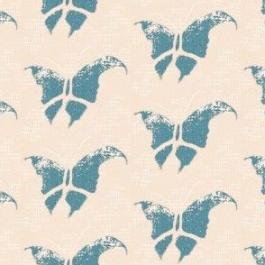 Butterfly - slate blue/pink/white/crepe cloth