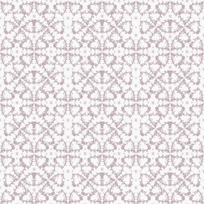 Hand Drawn Abstract Winter Foliage And Snowflakes Blush Pink On Off White Small