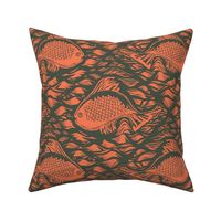 Orange Fish on Grey