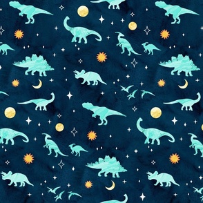 Astro Geo Dinos - Navy and Aqua