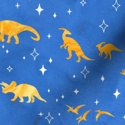 Starry Geo Dinos - Blue and Gold 