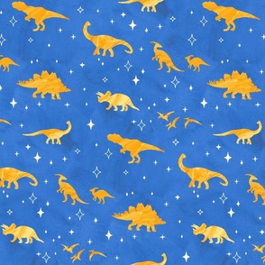 Starry Geo Dinos - Blue and Gold 