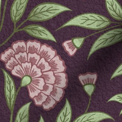 Carnations Arts and Crafts Trailing Floral in Kalamata Large 