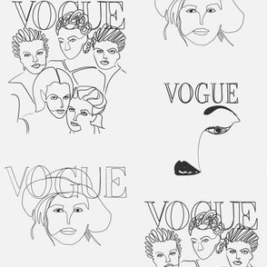 International Womens Day - Hand Drawn Continuous Contour Line Art - Faces of Vogue
