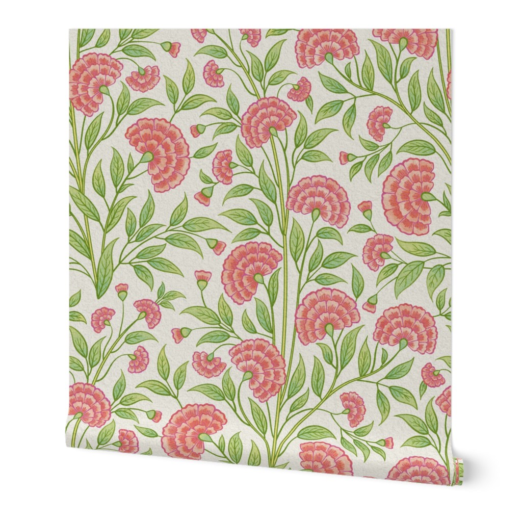 Carnations Arts and Crafts Trailing Floral in Bijou Large 