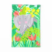 FUN ELEPHANT wall hanging or tea towel