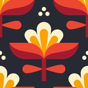 3017 A Large - midcentury modern lilies