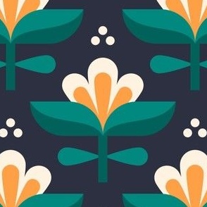 3017 B Medium - midcentury modern lilies