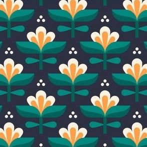 3017 B Small - midcentury modern lilies