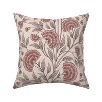 Carnations Arts and Crafts Trailing Floral in Truffle Med Large